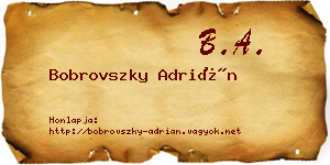 Bobrovszky Adrián névjegykártya